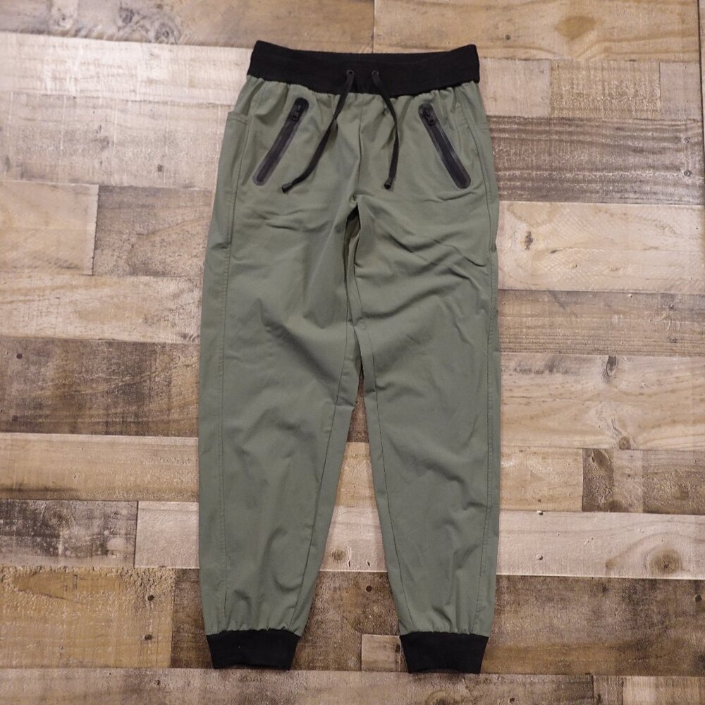 Blanc Noir Athleisure Joggers Women’s Small Olive Green Zip Pocket Stretch Pants